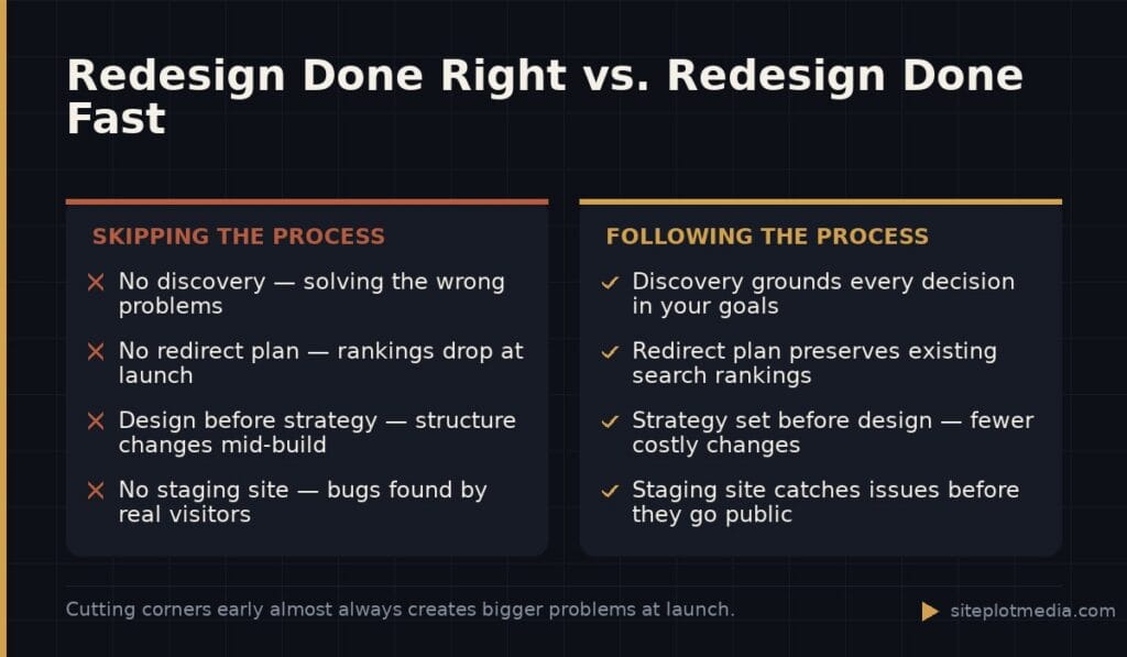 Redesign Done Right vs. Redesign Done Fast