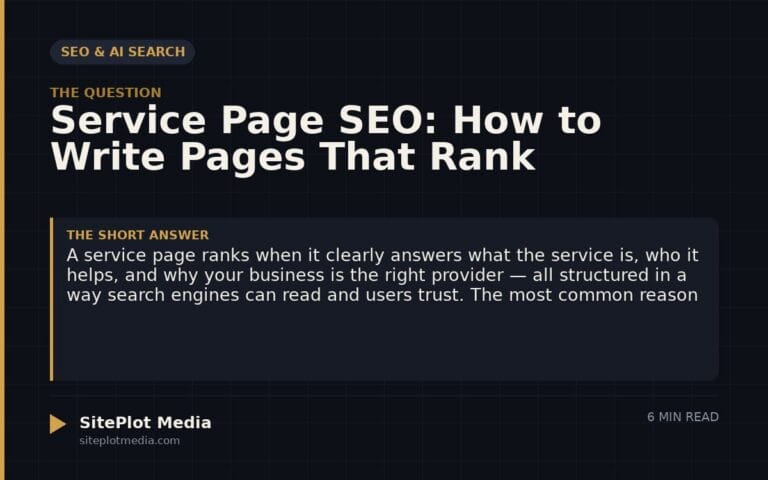 Service Page SEO: How to Write Pages That Rank