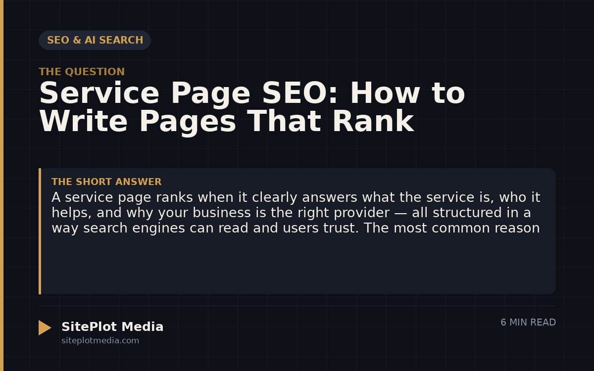 Service Page SEO: How to Write Pages That Rank