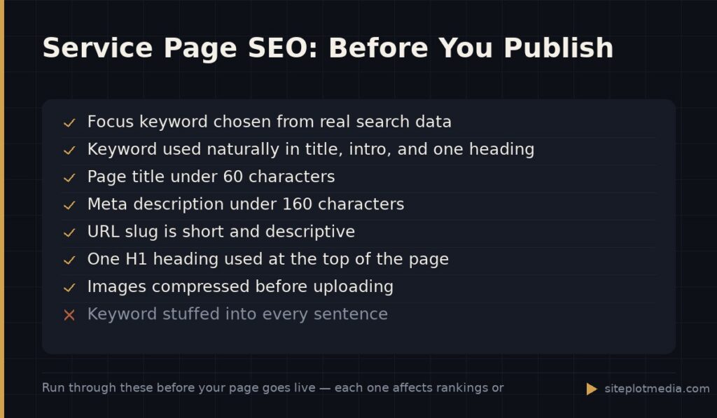 Service Page SEO: Before You Publish
